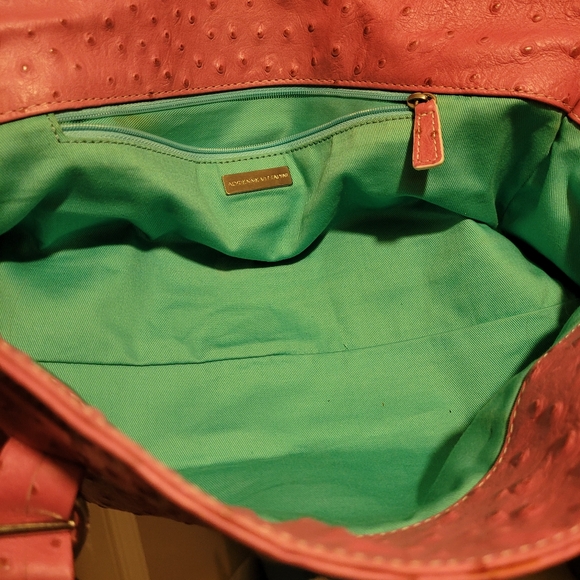 Adrienne Vittadini ostrich leather cowhide handbag - Picture 7 of 10